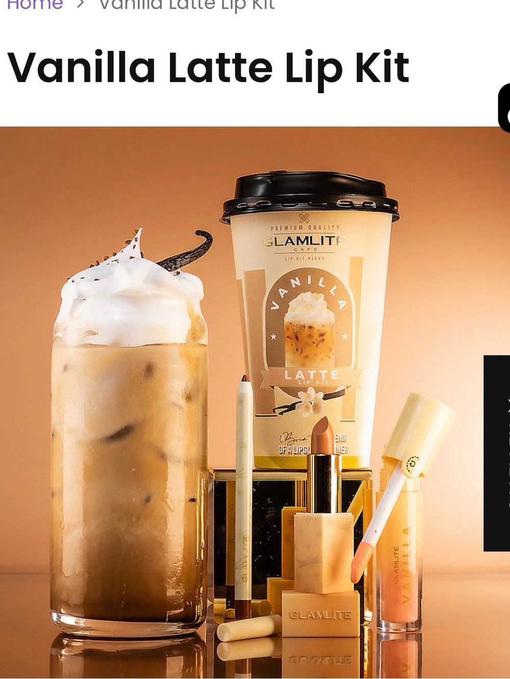 Glamlite Vanilla Latte Lip Kit Coffee Cup Gift Set